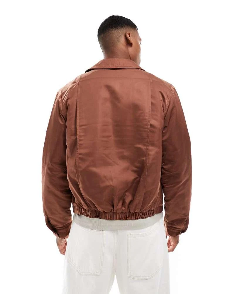 ASOS ASOS DESIGN satin harrington jacket in rust 4