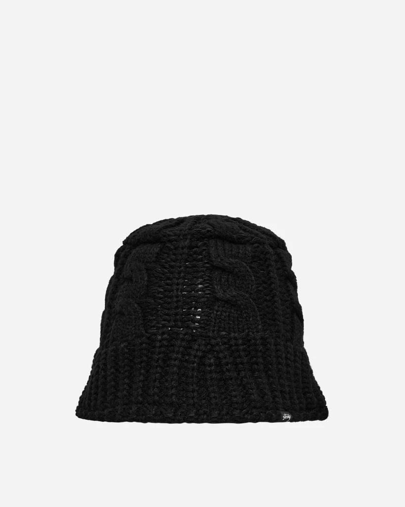 STUSSY Cable Knit Bucket Hat Black 1