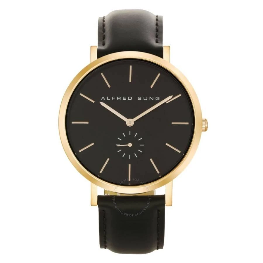 Alfred Sung Ultra Slim Quartz Black Dial Men's Watch AS7100RL-1A 1