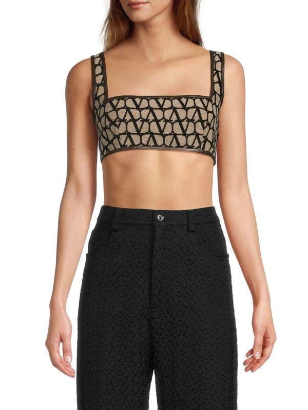 Valentino Monogram Print Crop Top 1