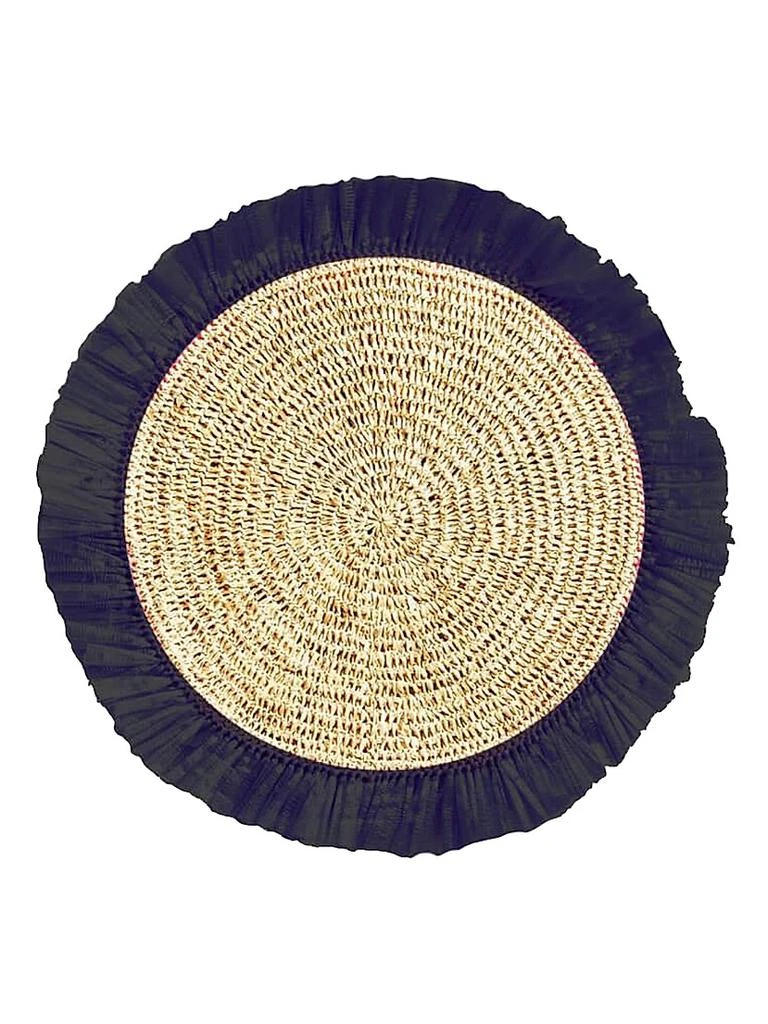 Von Gern Home Woven Rattan Fringe Placemats, Set of 4