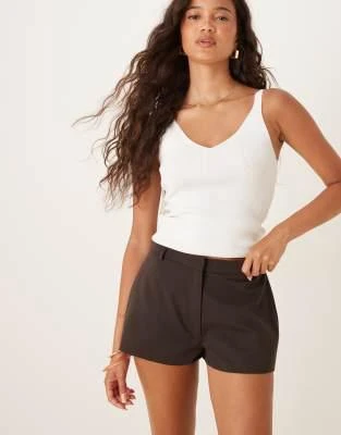 ASOS ASOS DESIGN tailored micro shorts in chocolate 5