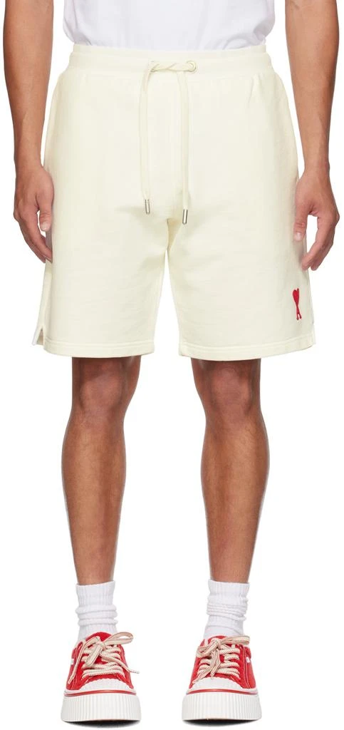 AMI Paris Off-White Ami de Cœur Shorts 1