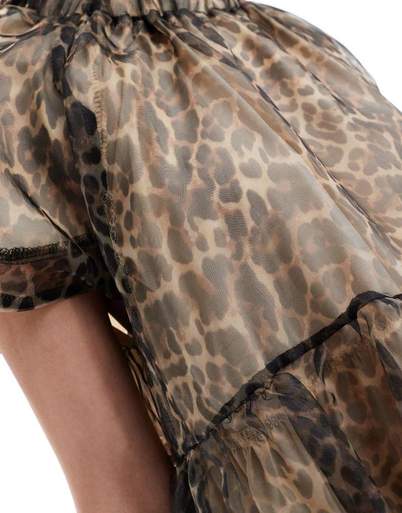 Sister Jane Sister Jane jacquard mini dress in leopard print 3