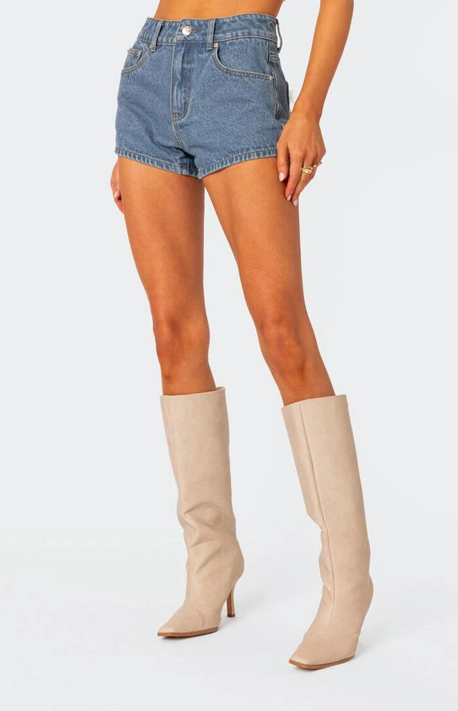 Edikted Bow Pocket Washed Denim Shorts 3