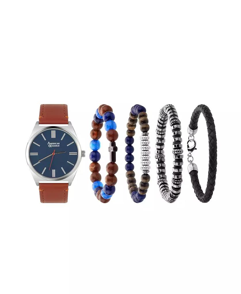 American Exchange Men's Quartz Brown Polyurethane Strap Watch