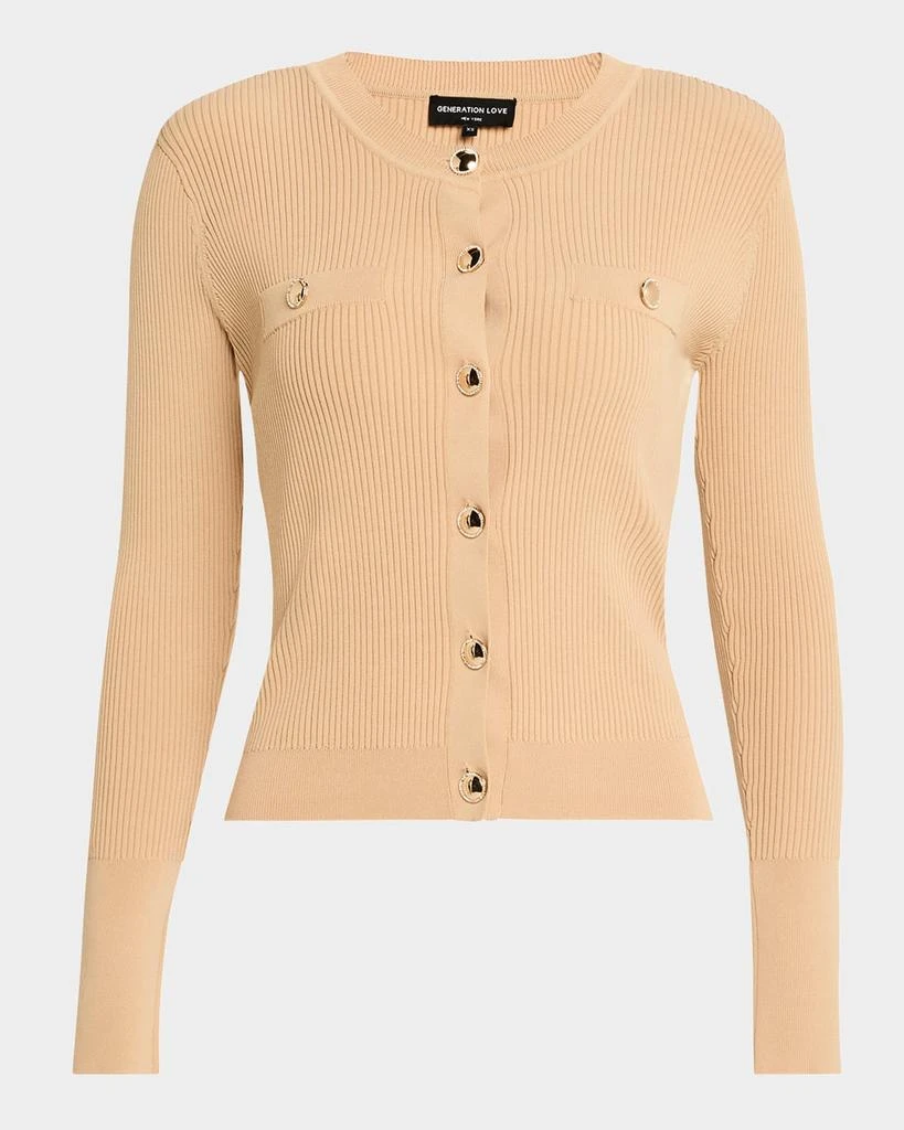 Generation Love Pennie Rib-Knit Cardigan 1