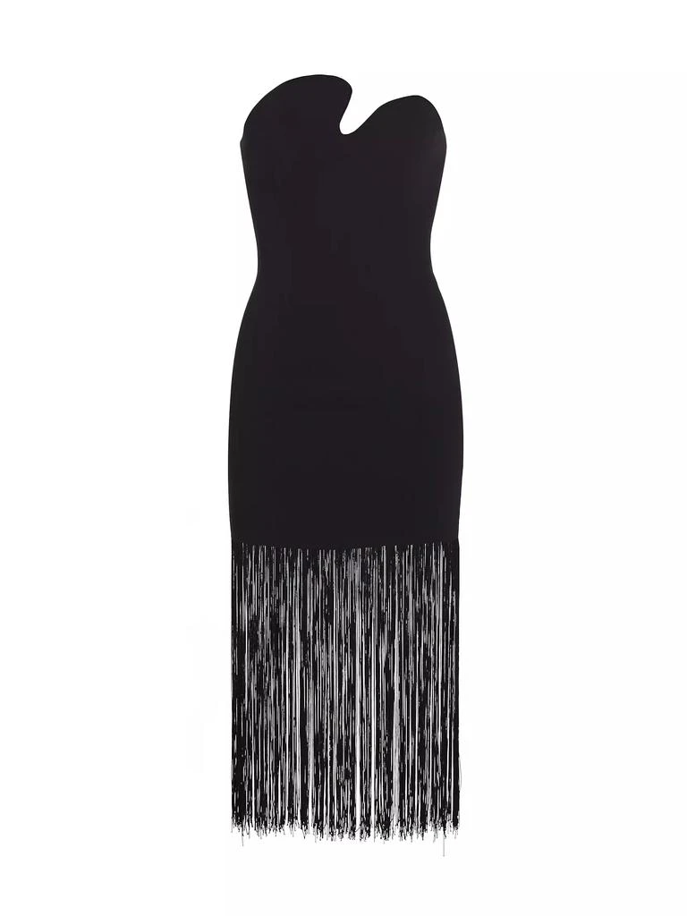 Amanda Uprichard Puzzle Fringe-Trimmed Strapless Midi-Dress 1