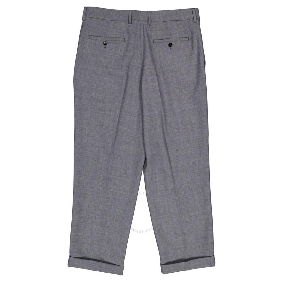 AMI Men's Gris Chine Carott Fit Trousers