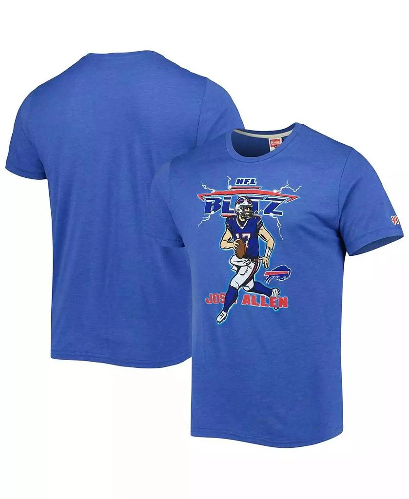 Homage Men's Josh Allen Heathered Royal Buffalo Bills NFL Blitz Player Tri-Blend T-shirt 1