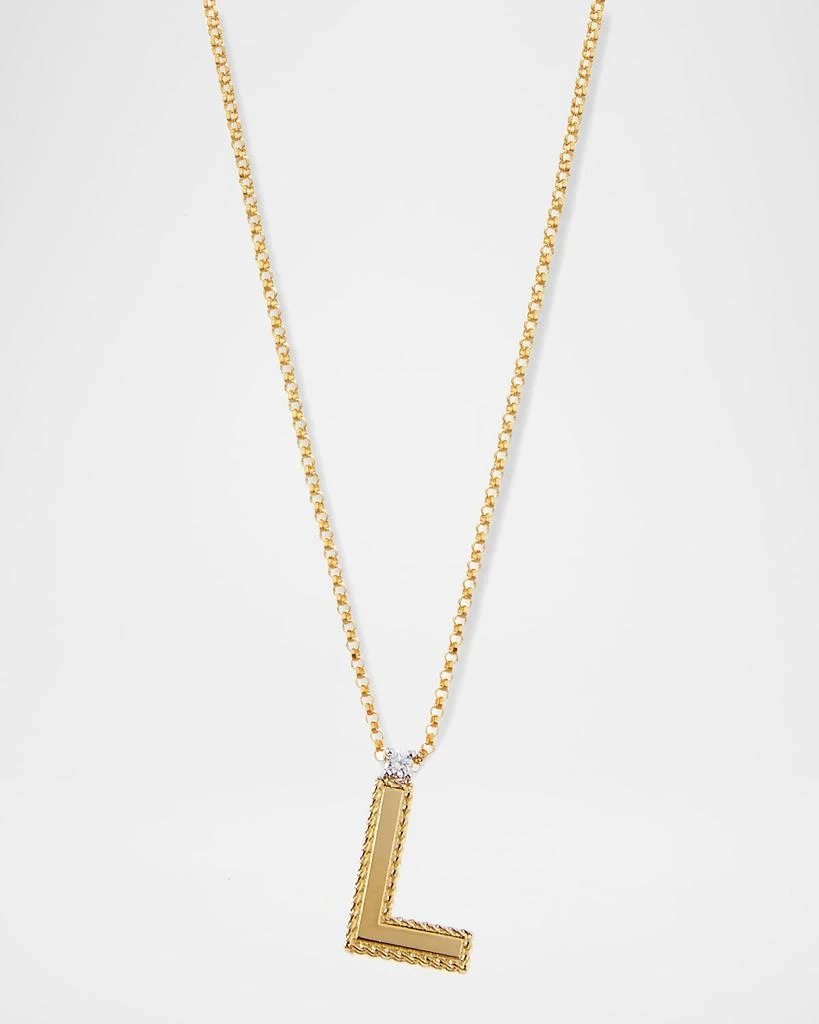 Roberto Coin Princess 18K Yellow Gold Diamond Initial Necklace, L 1