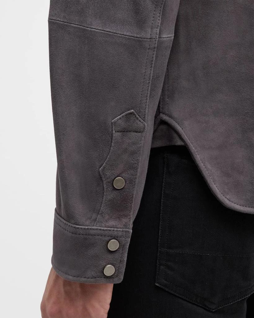 Neiman Marcus Men's Goat Suede Trucker Shirt Jacket 6