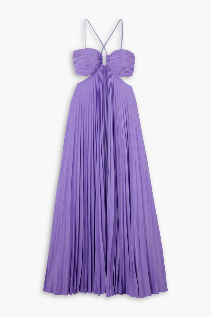 A.L.C. Moira cutout plissé duchesse-satin maxi dress