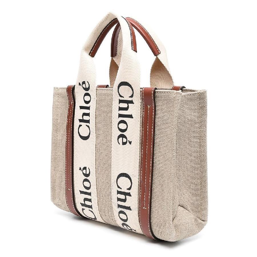 Chloé Chloe Woody Small Linen Tote Bag