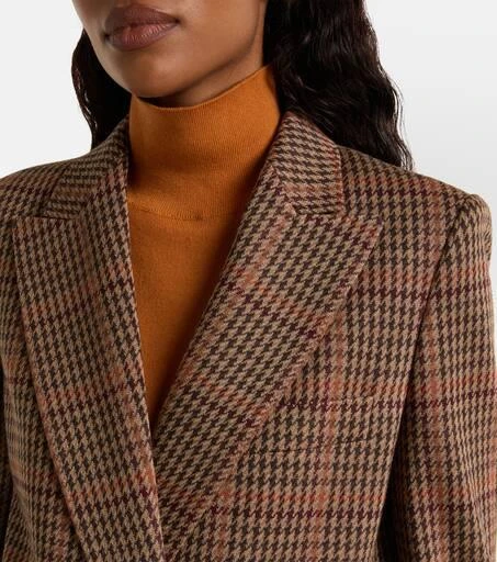 Max Mara Guelfo checked wool and cotton blazer 4