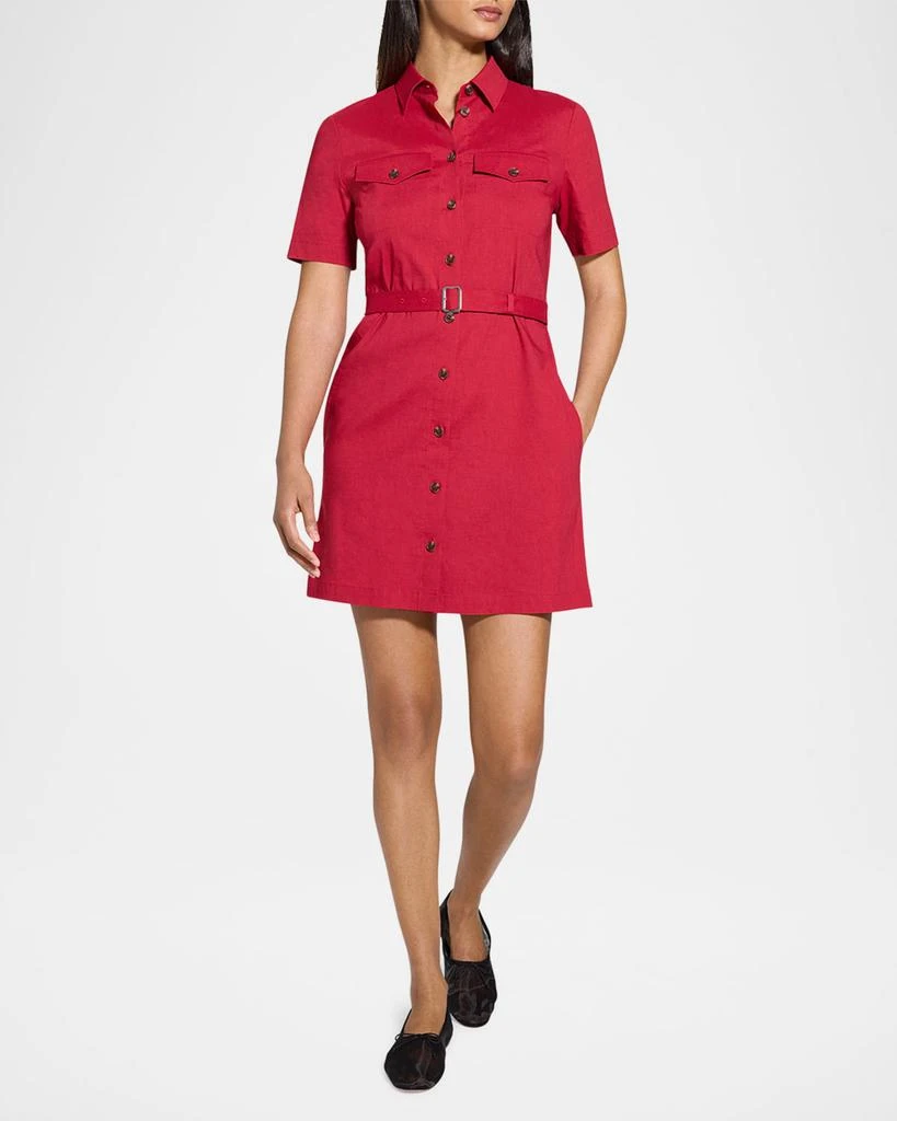 Theory Crunch Linen Military Shirtdress 2