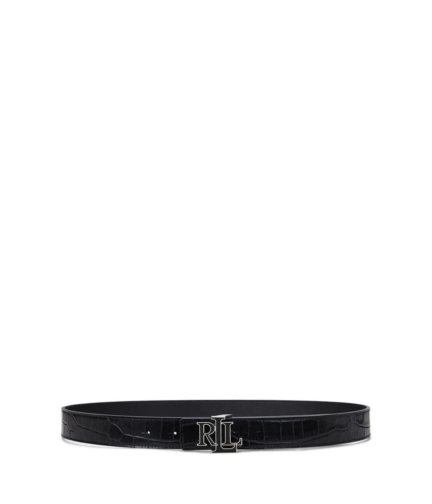 Logo Reversible Crocodile-Embossed Belt – On Sale Now with 