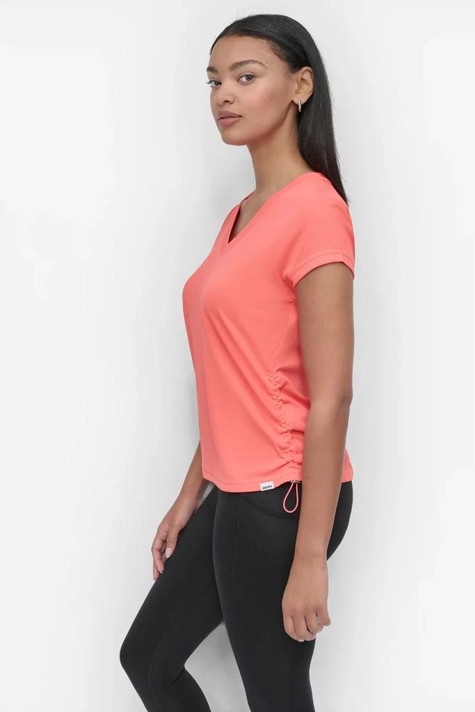 DKNY SHORT SLEEVE TECH TEE WITH RUCHED SIDE SEAMS 3