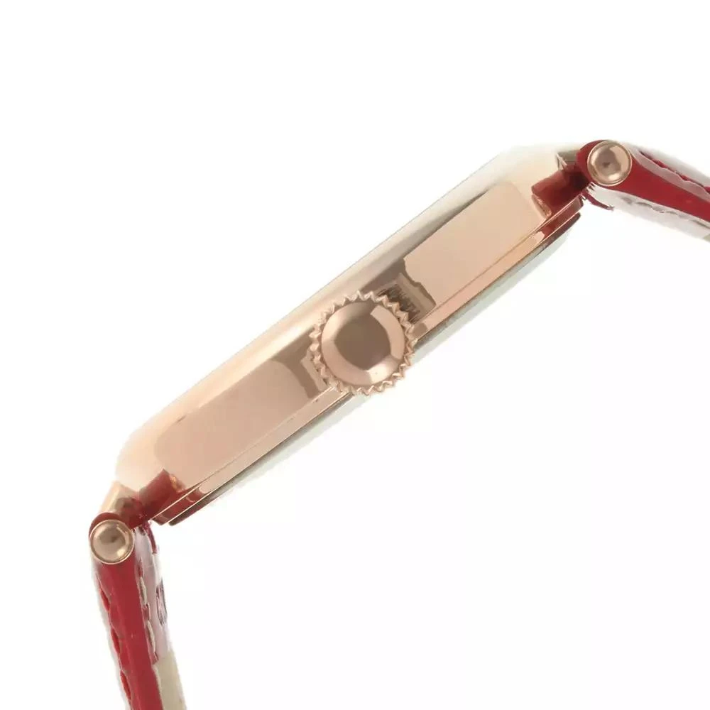 Peugeot Women's Rose Gold 38mm Watch T-Bar Dress Red Leather Strap 3