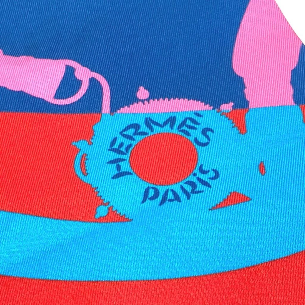 Hermes pink Color Silk Scarf (Pre-Owned) 2