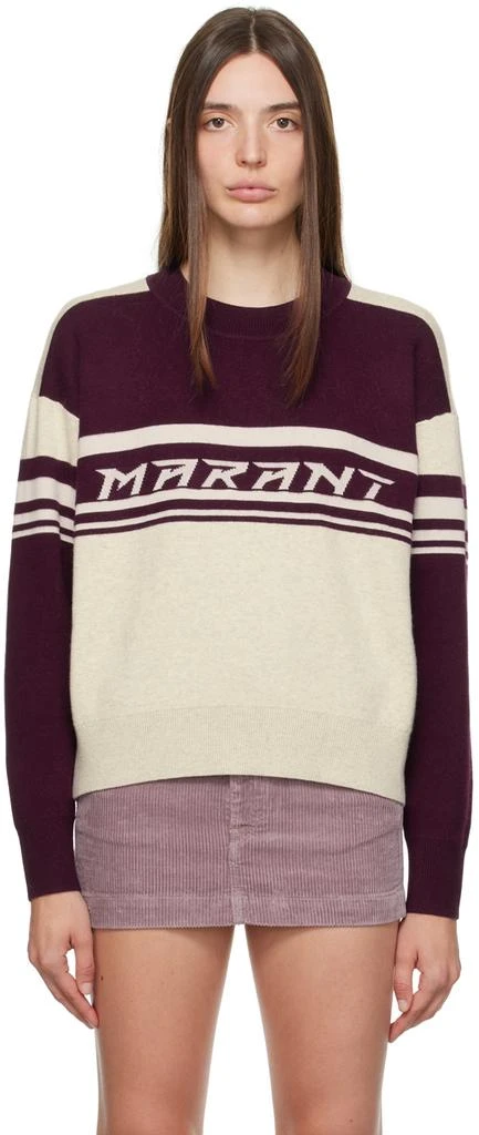 Isabel Marant Off-White & Burgundy Callie Sweater 1