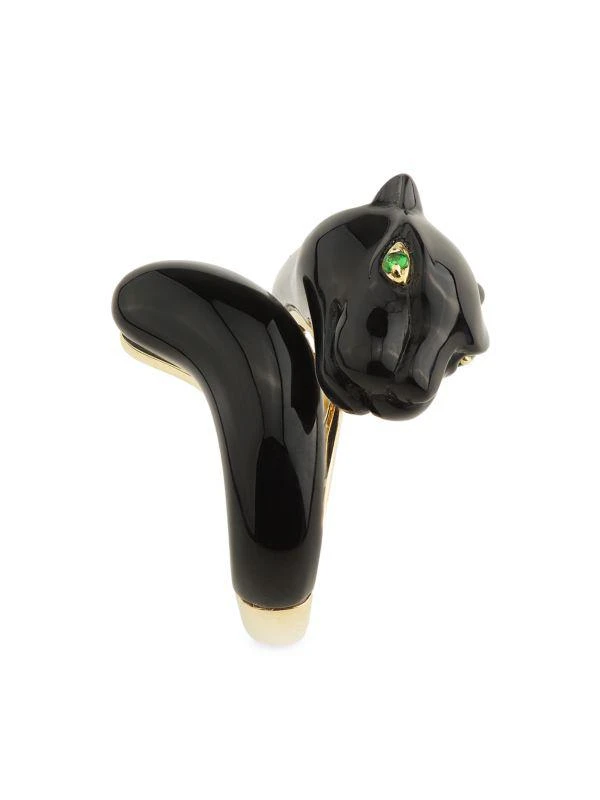 Effy 14K Yellow Gold, Tsavorite & Onyx Panther Ring 4