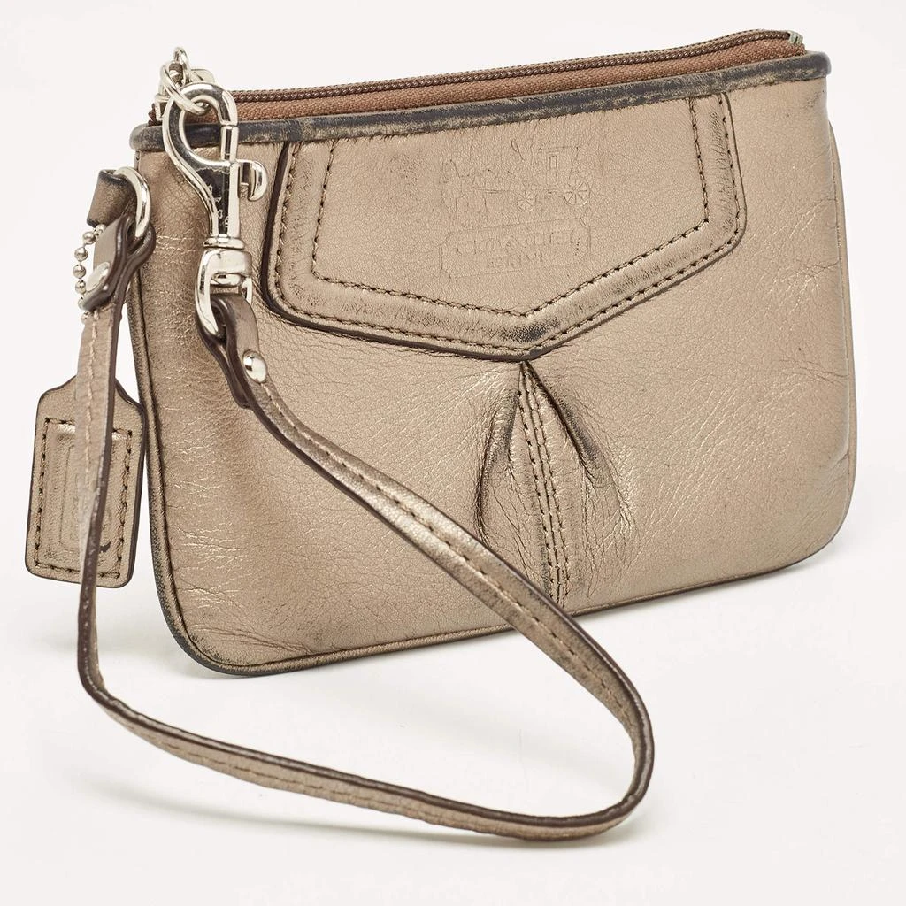 Coach Coach Metallic Leather Zip Wristlet Clutch 3