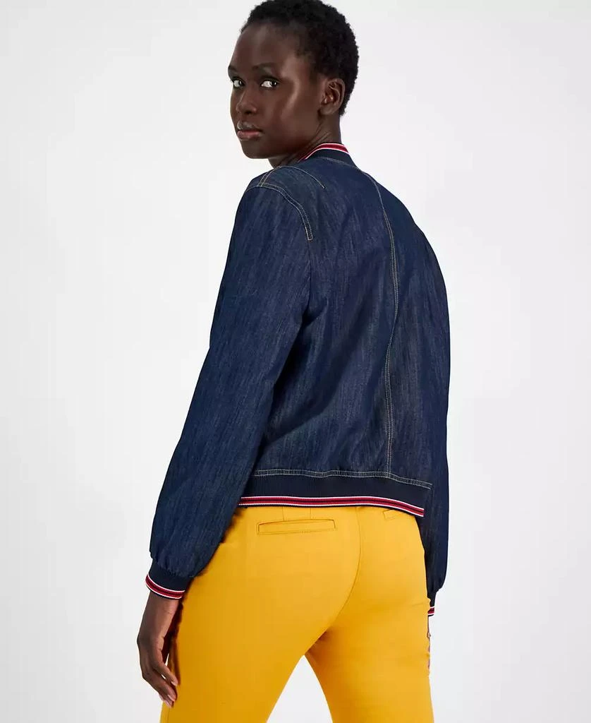 Tommy Hilfiger Women's Snap-Front Denim Bomber Jacket 2