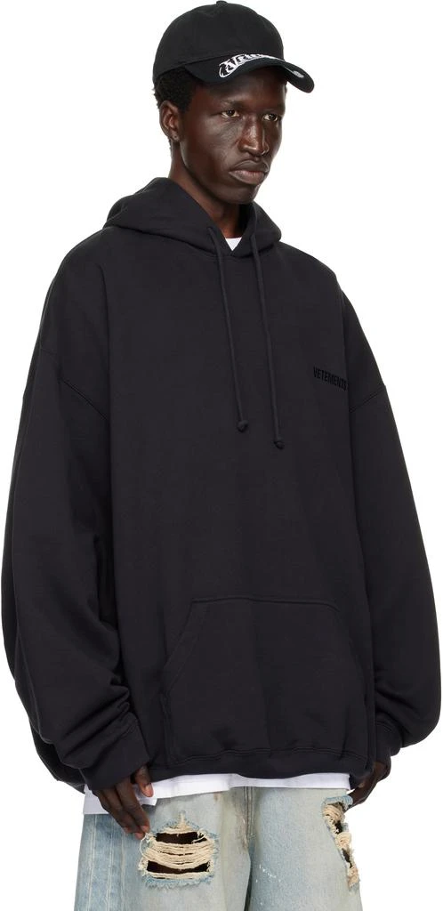 Vetements Black Embroidered Logo Hoodie 2