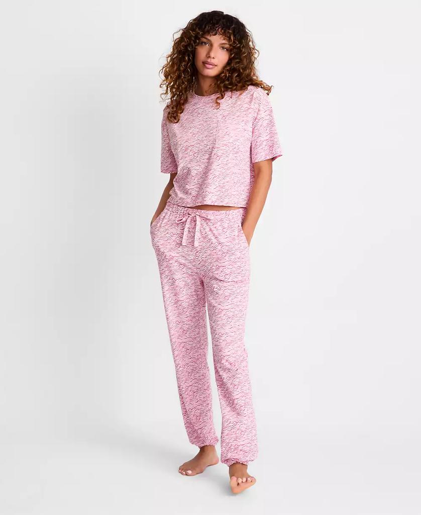 State of Day Women's 2-Piece Short-Sleeve T-Shirt and Joggers Pajama Set, Macy's Exclusive