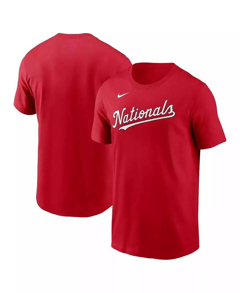 NIKE Men's Red Washington Nationals Fuse Wordmark T-shirt 1