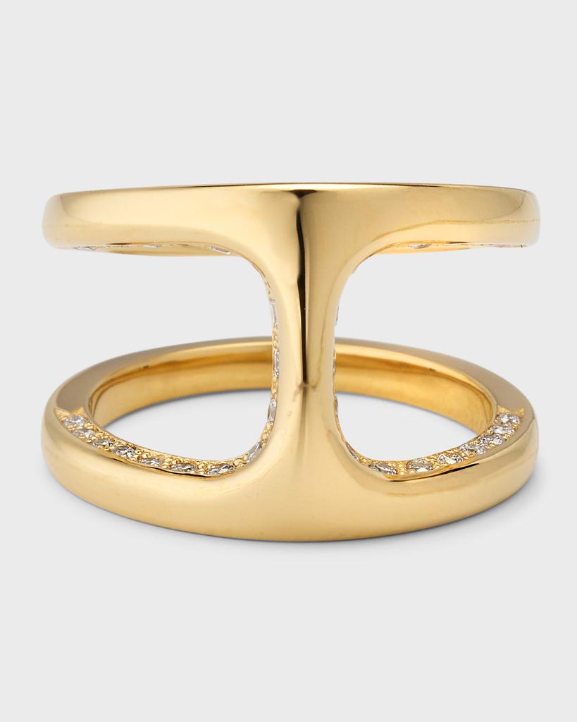 Hoorsenbuhs 18K Yellow Gold Dame Phantom Ring with Flooded Diamonds, Size 8