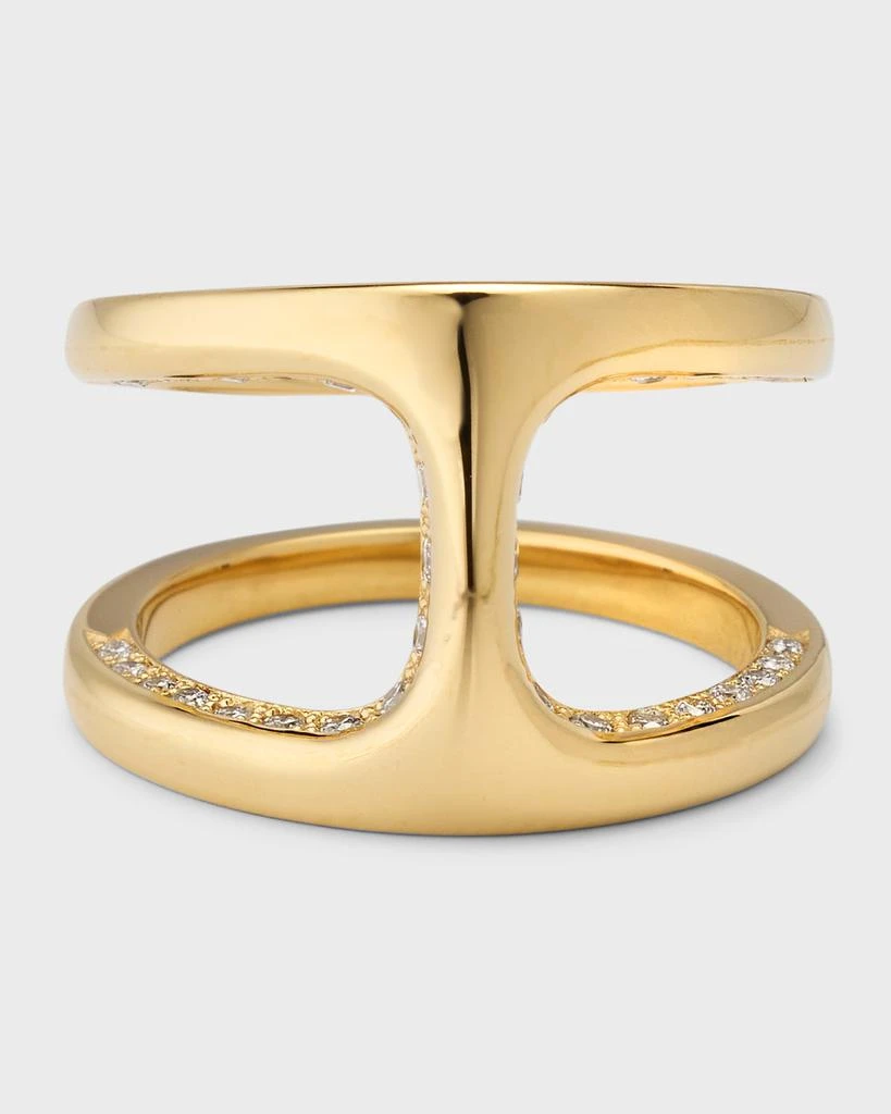 Hoorsenbuhs 18K Yellow Gold Dame Phantom Ring with Flooded Diamonds, Size 8 1