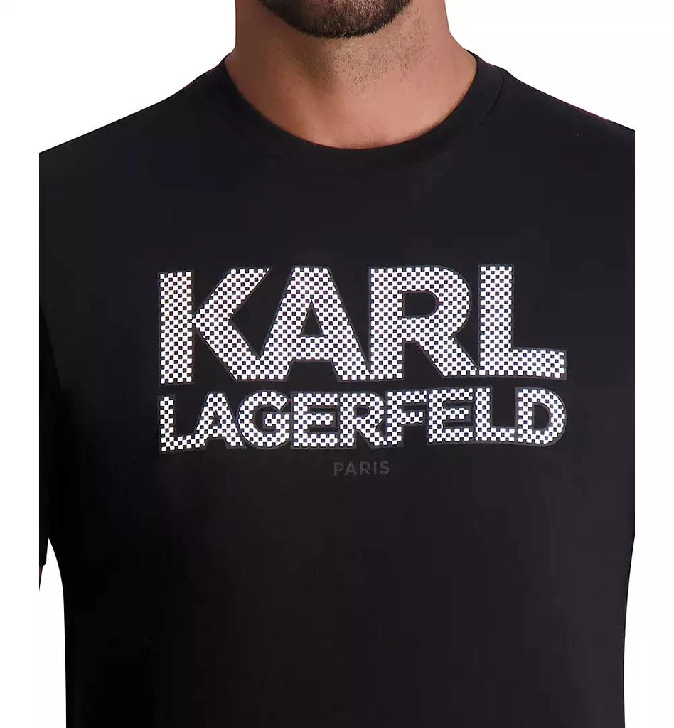 KARL LAGERFELD PARIS Men's Slim-Fit Checkered Logo Graphic T-Shirt 4