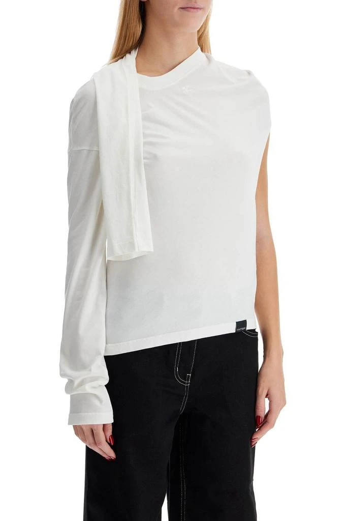 Courrèges Courrèges Asymmetric Off-Shoulder Draped T-Shirt 2