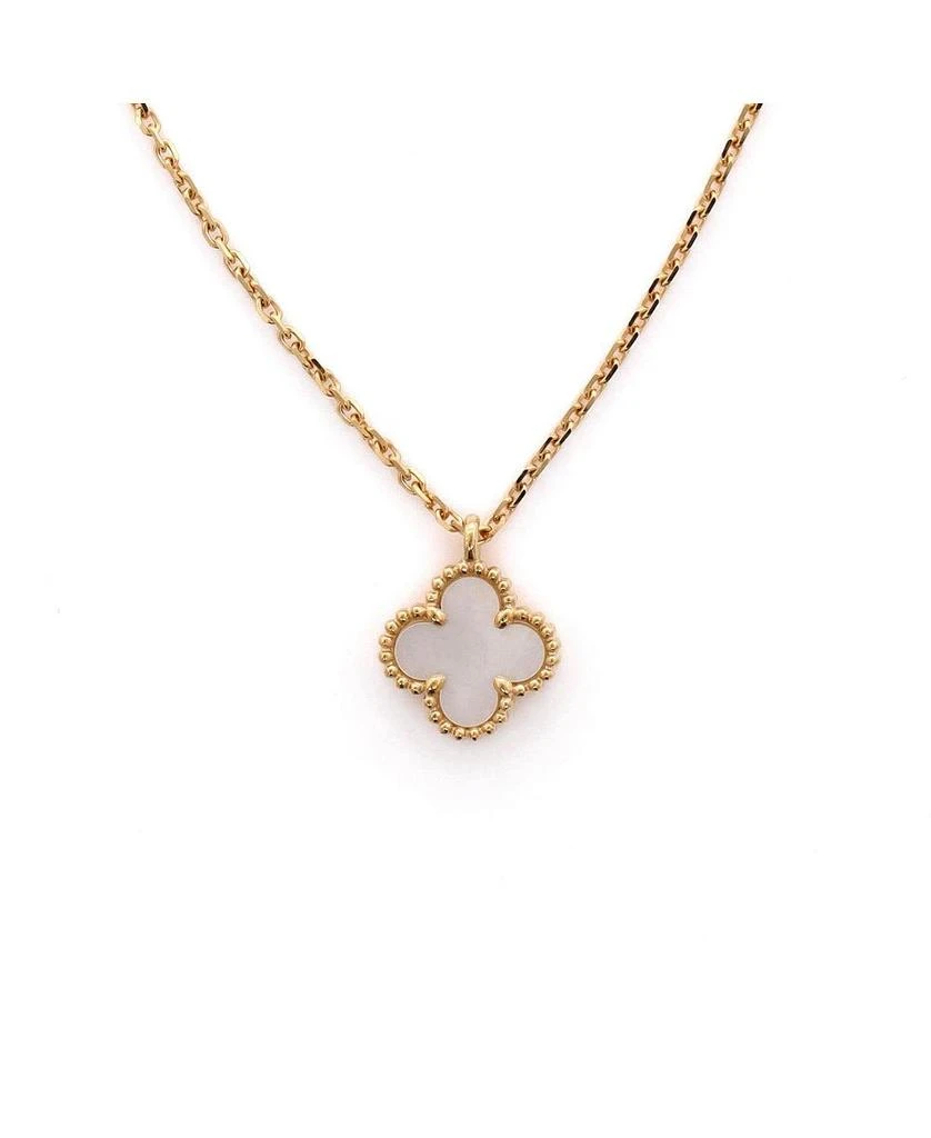 Pre-Owned Van Cleef 
Arpels Sweet Alhambra Pendant Necklace 18K Gold and Mother of Pearl 15.75" 2