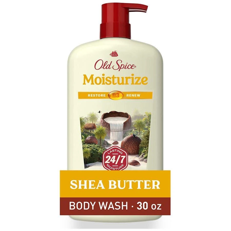 Old Spice Men's Body Wash Moisturize with Shea Butter, 24/7 Moisturization Fresh 1