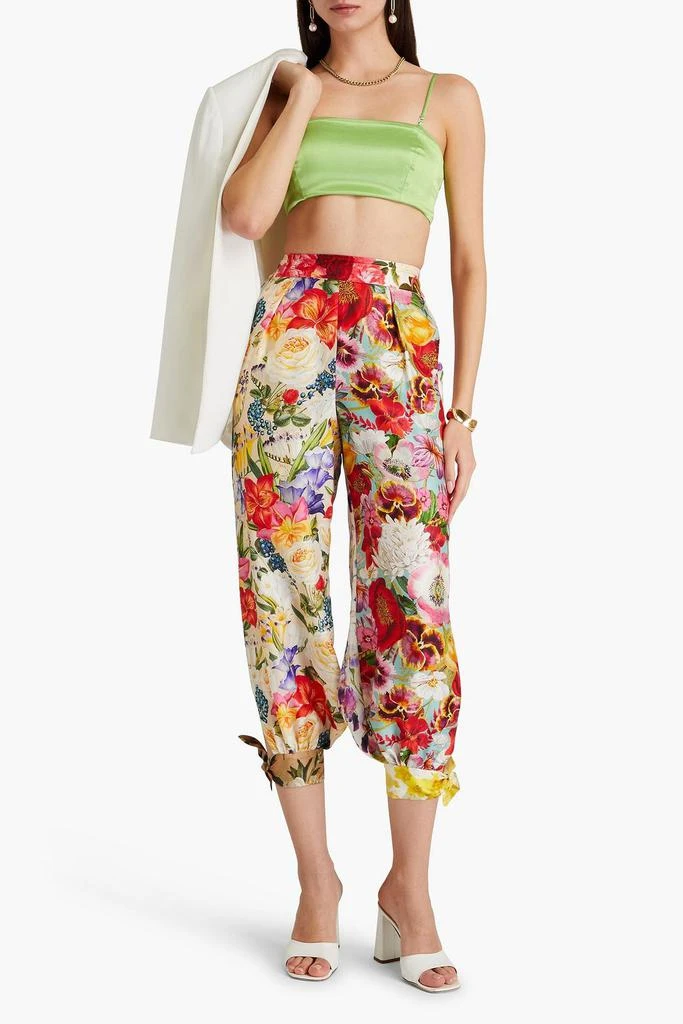 Zimmermann Cropped floral-print silk tapered pants 2
