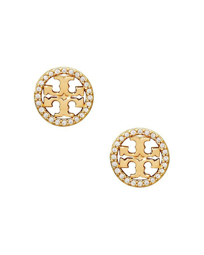Tory Burch Icon Pavé Stud Earrings
