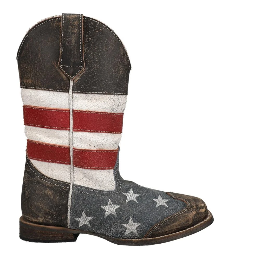 Roper Americana Flag Square Toe Cowboy Boots (Little Kid)