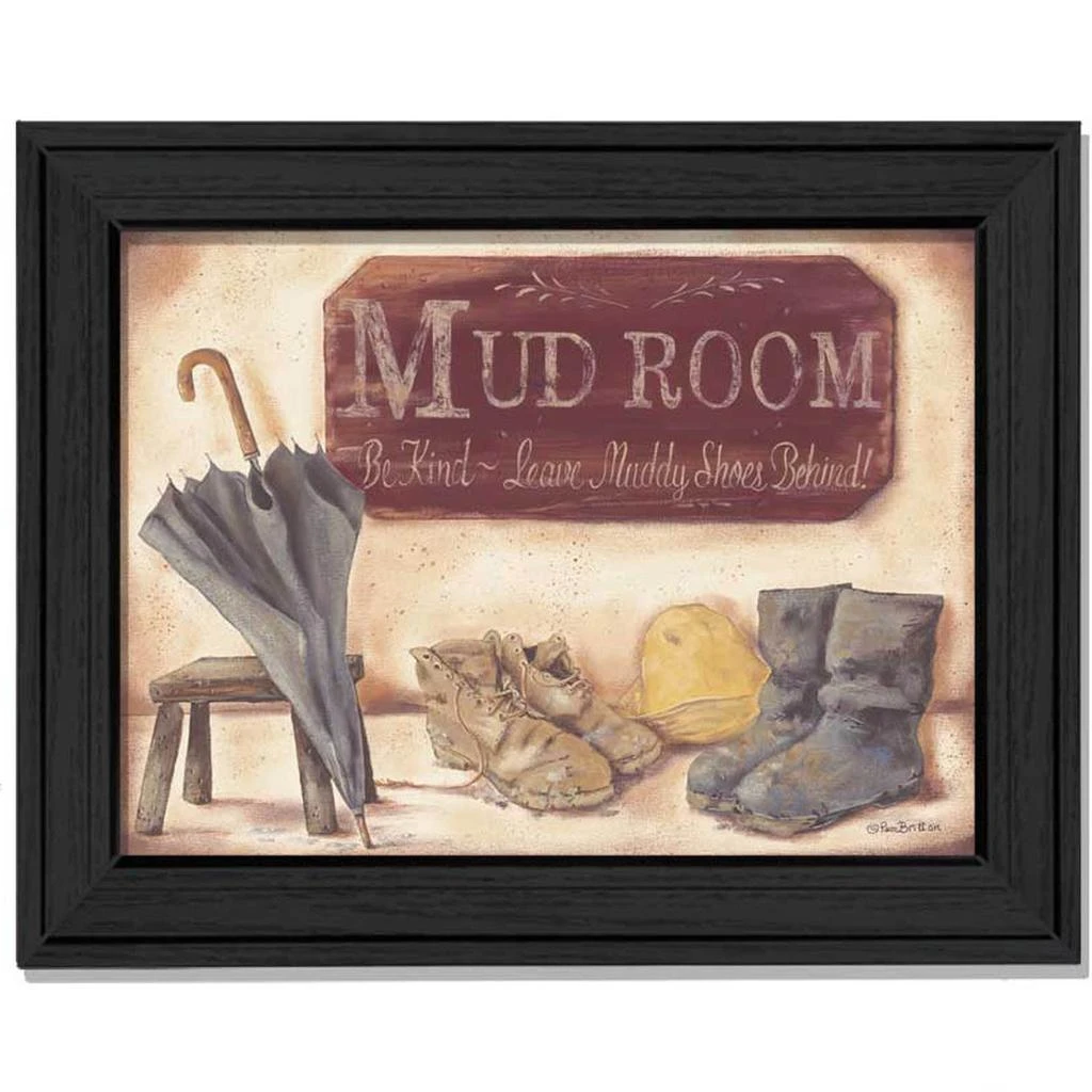 Hivvago Muddy Shoes Black Framed Print Wall Art 2