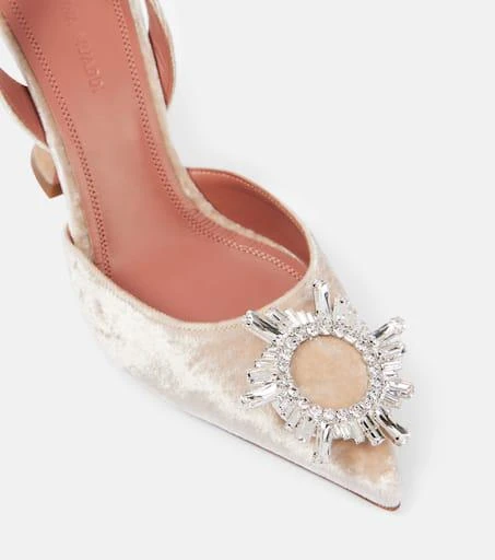 Amina Muaddi Begum 95 embellished velvet slingback pumps 5