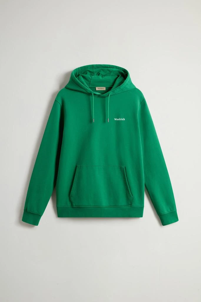 Woolrich Pure Cotton Hoodie with Back Print - Men - Green 5