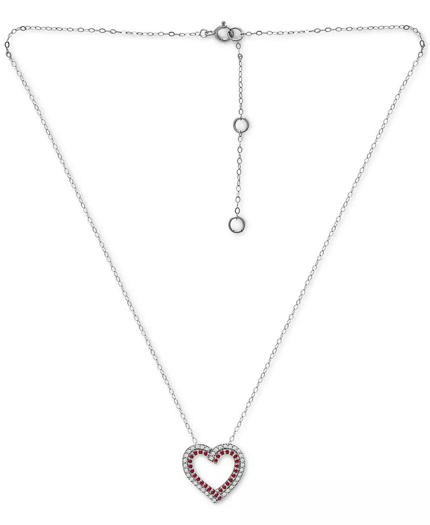 Giani Bernini Lab-Grown Ruby
Cubic Zirconia Heart Pendant Necklace in Sterling Silver, 16" + 2" extender, Created for Macy
s 3