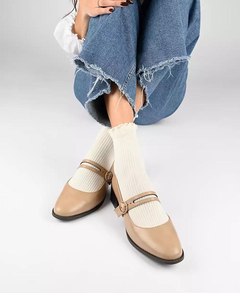 Journee Collection Women's Savvi Block Heel Mary Jane Flats