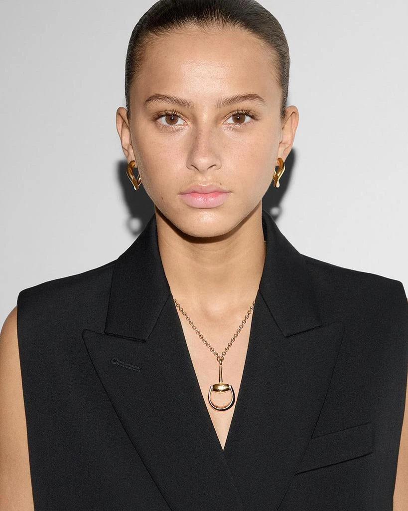 Gucci 18K Yellow Gold Horsebit Pendant Necklace, 20" 2