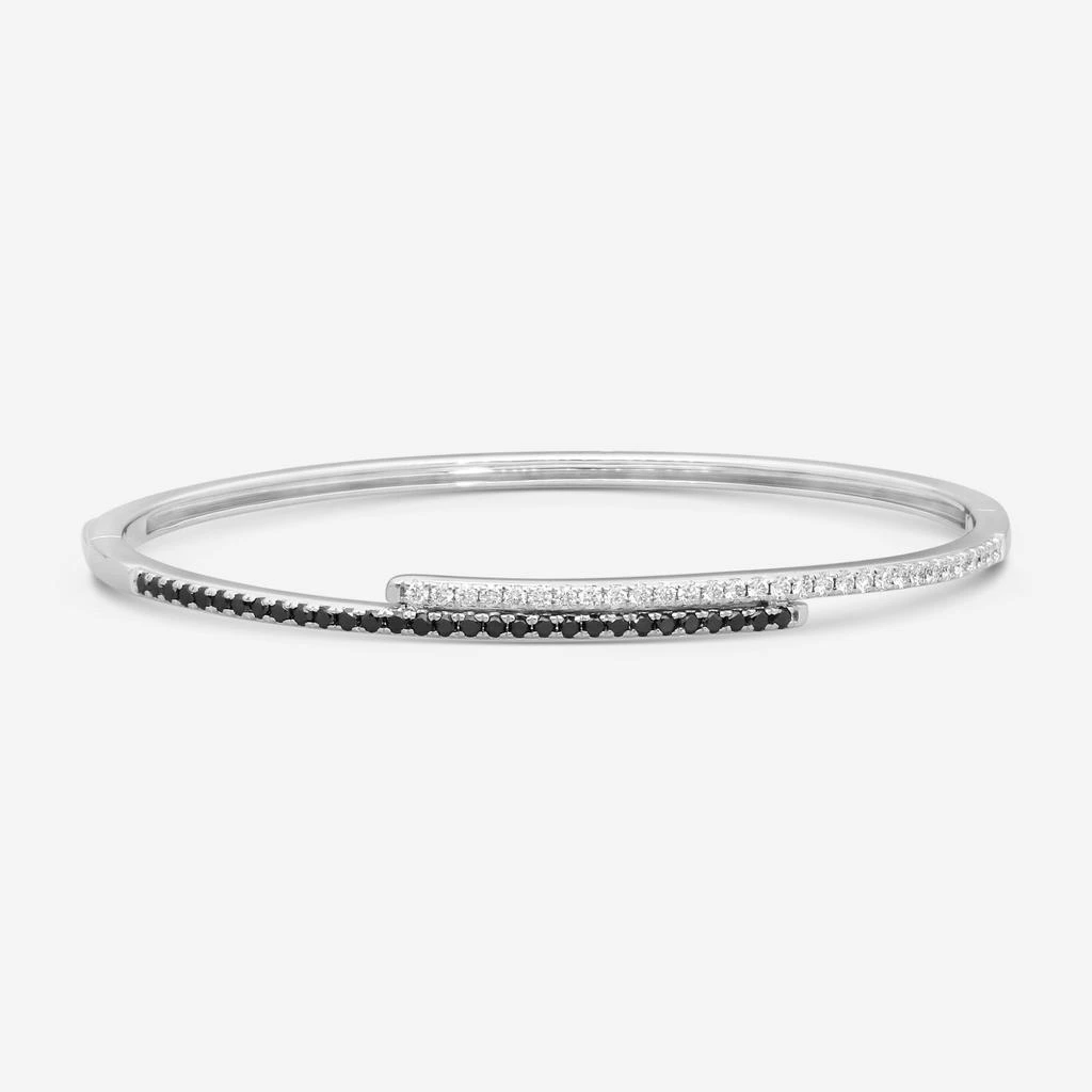 Mémoire Mémoire 18K White Gold Oval Irradiated Black Diamond Bracelet CGDD10258488W72BD0