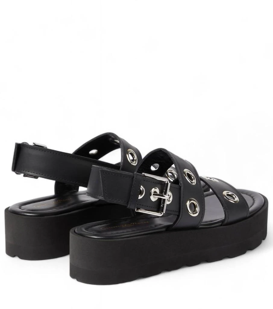 Gianvito Rossi Double Strap Sandal With Grommets In Black 2