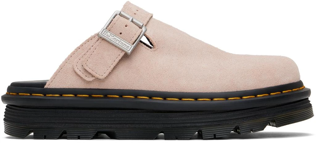 Dr. Martens Pink ZebZag Suede Slingback Platform Loafers 1