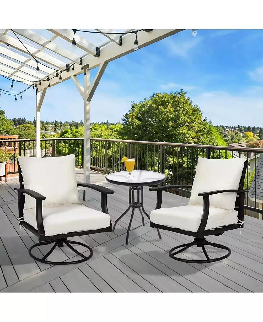 Aoodor 21x21 Inch Outdoor Deep Seat Cushion Set with Adjustable Straps and Waterproof 2